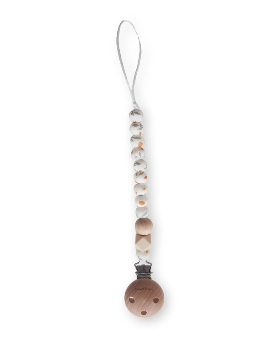Chewies & more Chewie Clip Silicone Beads Mon Fleur white