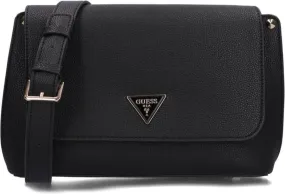 Guess Zwarte Polyethyleen Schoudertas met Contrastdetails Black Dames
