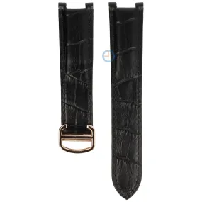 Horlogeband Cartier Pasha - 20/12 - zwart met roségoud