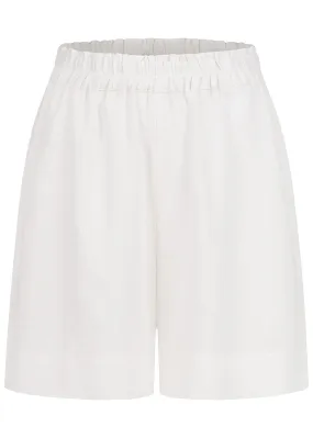 ONLY Dames NOOS Hoge Taille Shorts met elastische tailleband wit